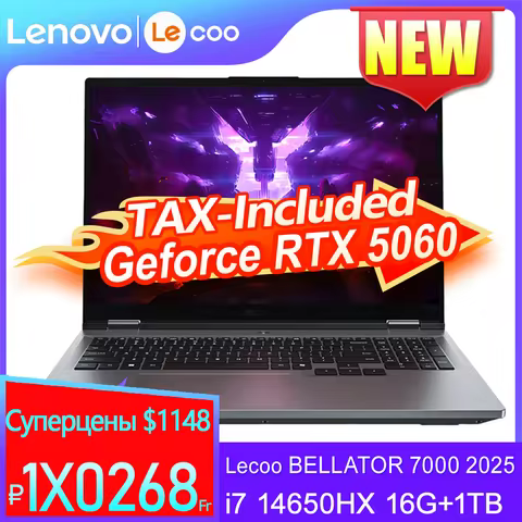 Lenovo Lecoo BELLATOR 7000 2025 i7 14650HX RTX5060 8G 16G 1TB 16inch 2.5K 180Hz Screen Gray