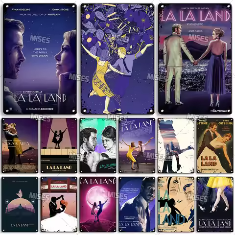 MISES LA LA LAND Classic Movie Metal Poster Cafe Home Kitchen Wall Decor Sign Decorative Plate Metal