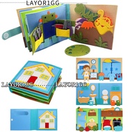 LAYOR1GG Montessori Busy Book, Felt DIY Quiet Book, Travel-Friendly Life Skills Preschool Cognitive 