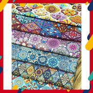 Mosaic Designer Cotton Kain Fabric Craft Beg DIY Tablecloth Background Decoration Clothing Dress Pakaian Pelitup Muka