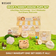 WOSADO Bear Puff 2/6-Piece Air Cushion Puff  Reusable Makeup Sponge, Wet And Dry Use, For Liquids