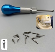 ทันตกรรมมินิ Implants ไมโครสมอสกรูเจาะตัวเองโลหะผสมไทเทเนียมสกรูไขควงทันตกรรมจัดฟันเครื่องมือ