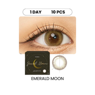 (hộp 5 đôi) Kính áp tròng tông nâu dùng 1 ngày có độ cận Clalen Iris 1 day Jewel Moon lens mắt màu E