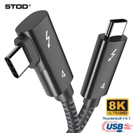STOD Thunderbolt 4 Cable Right Angle 90 Degree Type C Cord USB C PD Fast Charger Charging 5A Lshape 