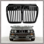 [M G L O] Front Hood Kidney Grille Grill Black for E30 Front Grille 3 Series M3 1982-1994(Glossy Bla