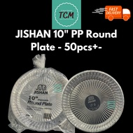 JISHAN 10" Disposable Plastic Plate / Kenduri Catering Party Buffet / Pinggan Plastik 50pcs Transpar