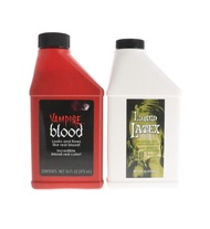 Fake Blood and Liquid Latex 16 Oz - Combo Kit - for Adults and Kids, Vampire Blood, Ideal for Artwor