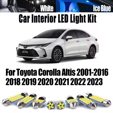 LED Interior Light Kit Number Plate Reading Bulbs For Toyota Corolla Altis 2001- 2018 2019 2020 2021