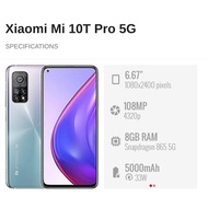Used Xiaomi Mi 10T Pro 5G || [6.67" DotDisplay | 8GB RAM + 256GB ROM | Snapdragon 865]  Xiaomi Malay