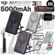 ego - AllyDelivery 3S @Magsafe 5000mAh 6合1 移動電源 手機支架 APPLE WATCH 黑色 SLIM