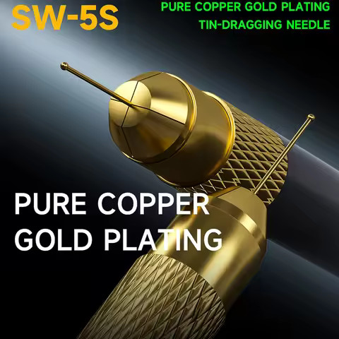 MECHANIC SW-5S 5 Bars/Pack Gold Plated Tin Dragging Needle Head With Handle Quick Tin Suction FPC Co