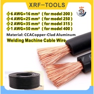 1 Meter Heavy Duty Welding Cable Wire Copper Clad Aluminum 6AWG 4AWG 2AWG 1AWG 16mm2 25mm2 35mm2 50m
