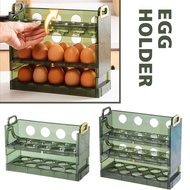 30 Grid Egg Tray Three Layer Egg Storage Box Organizer Container Automatic Flip Rack S1j1