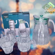 5 IN 1 CACTUS DRINKING GLASS WARE SET PITCHER AND 4 GLASS DRINK SET SURE QUALITY
