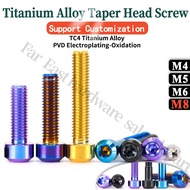 TC4 Titanium Alloy Cone Head Torx Screw M8*10/20/25/30/40/50 Round Head Chamfer Screw Taper Head Screw Positive Titanium Screw 64 Positive Titanium Screw Titanium Alloy Screw-M8