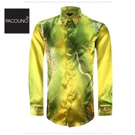 Pacolino Long Sleeve Printed Batik Shirt - Apple Green Colour BK7916