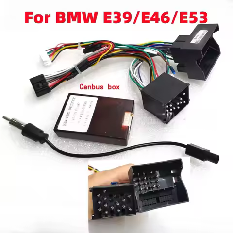 For BMW E39 E46 E53 X5 5 Series Car 16 Pin Wiring Harness Adapter Canbus Box Decoder Android Radio P