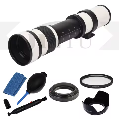 JINTU 420-800mm F/8.3 MF Telephoto Zoom Lens Kit for Nikon D3000 D3100 D3200 D3300 D3400 D5000 D5100