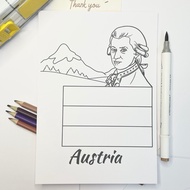 Coloring pictures for children 39 flags of countries, 250g paper, pencil, wax, felt, watercolor... A