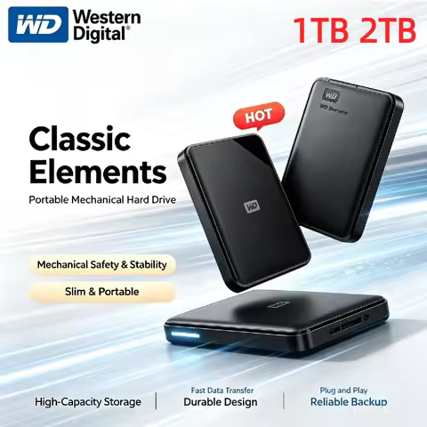 Western Digital WD Elements Original External Hard Drive 1TB 2TB 4TB High-speed Portable SSD Hard Di