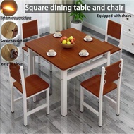 Square Dining Table Set Coffee Table Chair with backrest 4 chair dining set meja makan 4 kerusi dini
