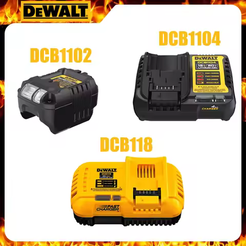 DEWALT Original Charger DCB1102 DCB1104 DCB118 220V Lithium Ion Battery Charger Fan Cooled Fast 12Ch