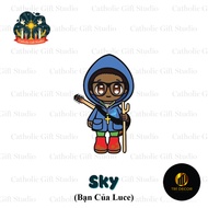 Sky Keychain Meaning Is the Sky ( Luce's Friend) Blue 2D Annime Hard Pressed Mica Catholic Gifts.