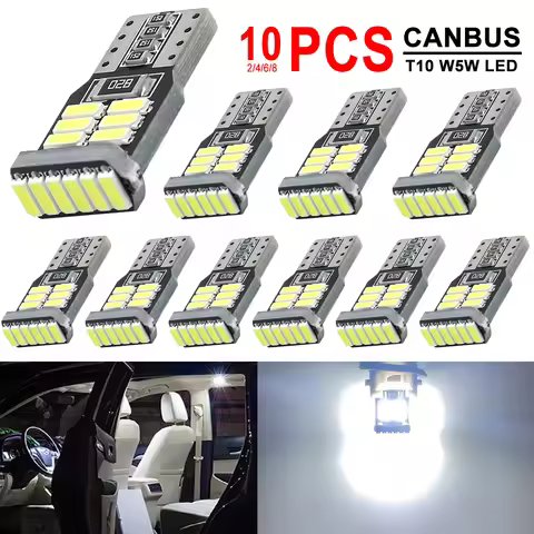 2/4/6/8/10 PCS T10 W5W LED Bulbs CANBUS Car Interior Dome Door Glove Box Trunk License Plate Lights 