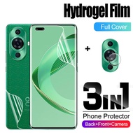 3in1 Soft Hydrogel Film For HUAWEI Nova 12 11 Pro 5G 2024 Back Film For Nova11 11Pro 11i Nova11i Nova12 12S 12i Camera Lens Protector Full Cover Screen Protector Lens Film Not Glas