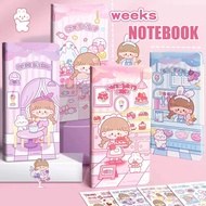 Weeks Notebook Hardcase Journal Book Cute Notebook 96 Sheets
