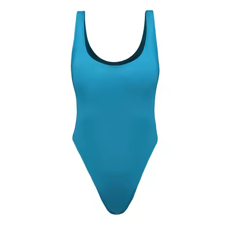 Men's Solid Color Swimwear U-Back Bodysuit, Sleeveless One-Piece Intimate Wear