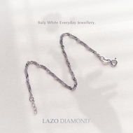 LAZO DIAMOND Minimalist Curb Chain Bracelet in 9k White Gold