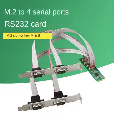 M.2 B+M To DB9 4 Com Ports AX99100 Chip 4S DB 9pin RS232 Serial Port Industrial COM1 Serial Port M2 