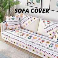 {SG} Non-slip Cotton Fabric Sofa Cover L Shape Sofa Cover Protector Cushion Covers Sofa Couch Covers