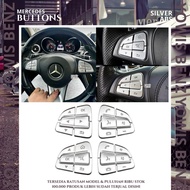 COVER STEERING WHEEL BUTTON 15 SILVER MERCEDES BENZ MERCY STIR AMG CARBON CHROME a BCS GLA CLA a CLS
