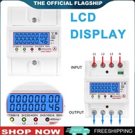 【New Arrival】 Din Rail 3 Phase 4 Wire Energy Meter AC 380V 100A 50/60Hz Power Consumption Monitor Wa