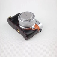 PU Leather Camera Half Body Case For Panasonic Lumix GF7 GF8 GF9 GF10  Bottom Open Cover