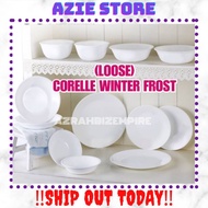 HOT! (LOOSE) CORELLE WINTER FROST PLAIN (DINNER/LUNCHEON/BREAD/OVAL PLATE) SAUCER/ RICE NOODLE BOWL / MUG / PINGGAN KACA