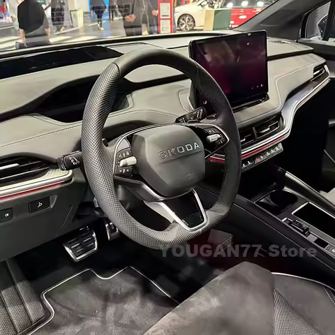 Leather Car Steering Wheel Cover For NEW Skoda Elroq 2025 Non-slip Covers For Covers Auto interior S