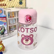 400ml Cute Three-eyed Boy Water Cup For Women, Good-looking Straw Cup, Strawberry Bear For U6h9