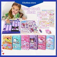 Quiet Book Cute Bubble Sticker Book 3D Sticker Book Aesthetic Cinnamoroll Melody Sanrio Scrapbook