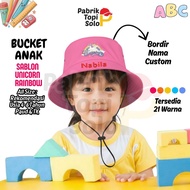 Unicorn Rainbow Screen Printed Children's Bucket Custom Embroidered Name Ages 4 - 6 Years I Kinderga