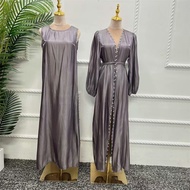 2Pcs Outer Shimmer Dress / Dress Lebaran /Shimmer Kardigan /outer Shimmer