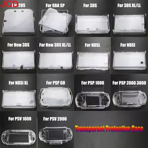 1pcs Clear Crystal Shell For 2DS 3DS XL LL New 3DS XL NDSL NDSI XL PSP GO PSV 1000 2000 3000 Protect