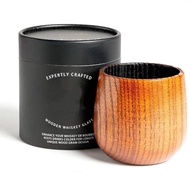 The Original Charred Wooden Bourbon Drinking Glass for Men - Great Whiskey Gifts for Dad or Boyfrien