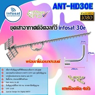 ชุดเสาอากาศดิจิตอลทีวี infosat รุ่น ANT-HD30E พร้อมขาโค้งยึดเสาอากาศ แถมน็อตยึด4ตัว