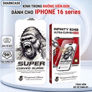 Iphone 16, 16 pro max plus transparent tempered glass without black border KV ip screen protector