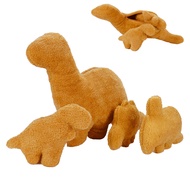 4 Pieces Dino Nugget Pillow Set - Large Chicken Nugget Plush with 3 Dino Plush Toys, Creative Dinosa