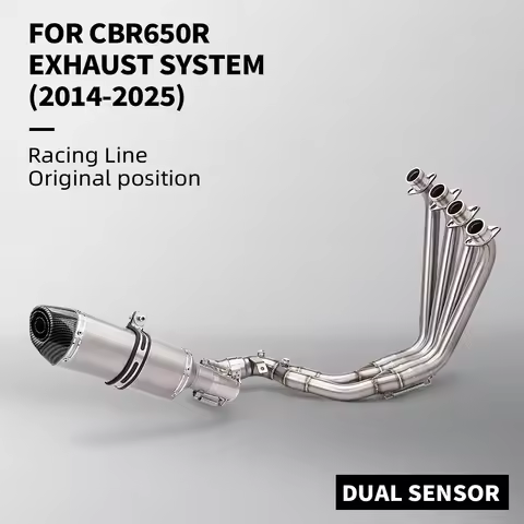 For CBR650R CBR650F CBR650 CB650F 2014-2025 complete system exhaust pipe with two oxygen sensors