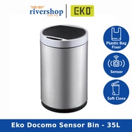 EKO Docomo EK9285MT - 35L Stainless Steel Dustbin Rubbish Bin Trash Can
